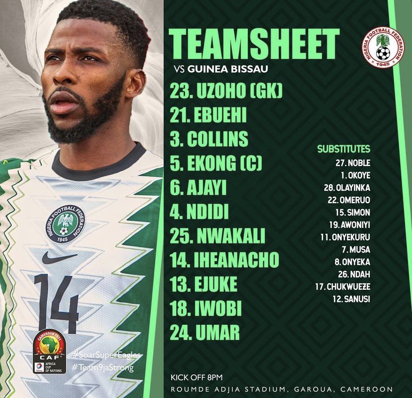 CAN 2022 : les compositions officielles de Guinée-Nigéria et Egypte-Soudan dévoilées 11 FJfC9oGX0AIvu7v - OnzedAfrik