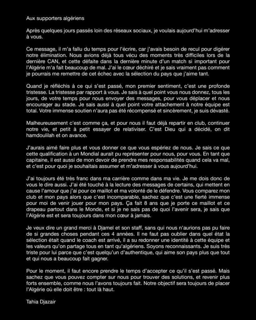 « Vous comparez mon club et mon pays alors que... », les mots forts de Riyad Mahrez après l'élimination 11 277538001 538426554305243 708799256604942955 n - OnzedAfrik