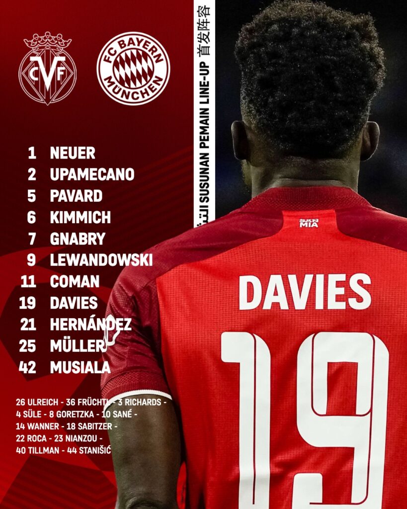 LdC : Sans Boulaye Dia, ni Bouna Sarr, Aurier et Mandi remplaçants... les compos Villarreal-Bayern 15 FPra3ebWQActzL7 - OnzedAfrik