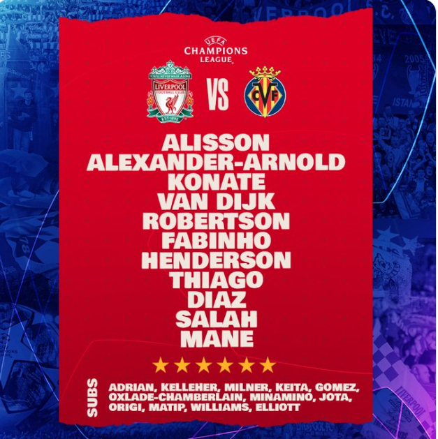 Ligue des Champions : Salah et Mané titulaires, les compos de la demi-finale Liverpool-Villarreal 14 FRXoYzYX0AATXXd - OnzedAfrik