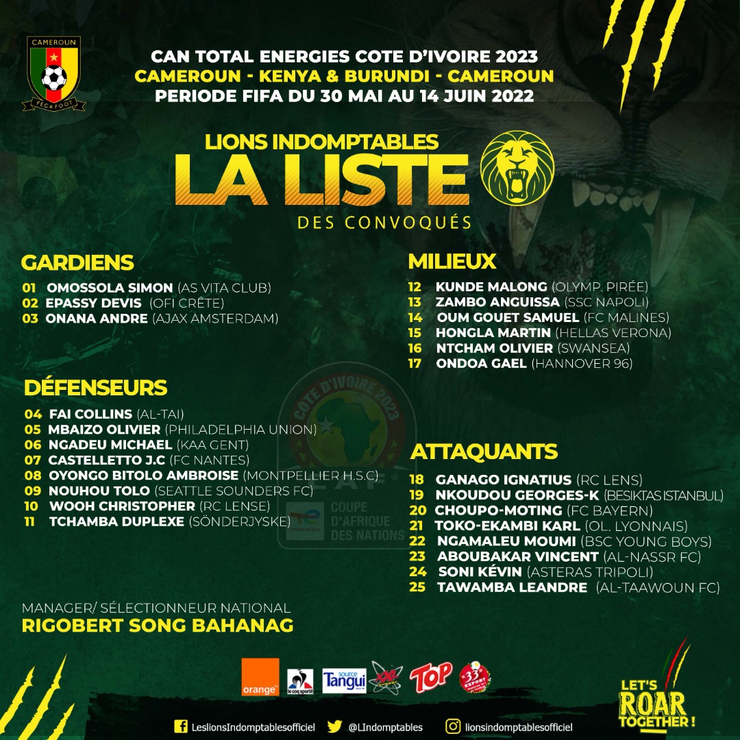 Cameroun - CAN 2023 (Q) : Le groupe de Rigobert Song est tombé ! 11 FTwpyOvWQAETWq - OnzedAfrik