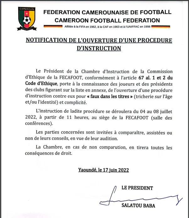 Cameroun : 44 joueurs accusés de fraude sur l’âge ! 11 fvrluzfwaaeuzeq - OnzedAfrik