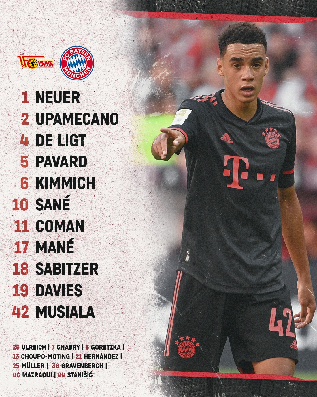 U. Berlin - Bayern : Les compos officielles avec Sadio Mané 11 - OnzedAfrik