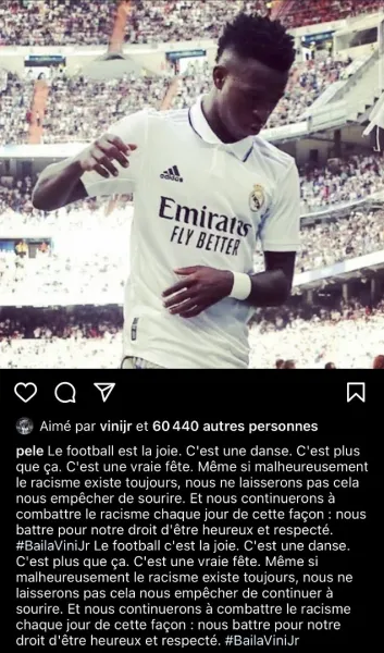 « Arrêtez de faire le singe » : Vinicius Jr victime de racisme, la réaction cash du Roi Pelé 11 IMG 20220916 WA0020 - OnzedAfrik