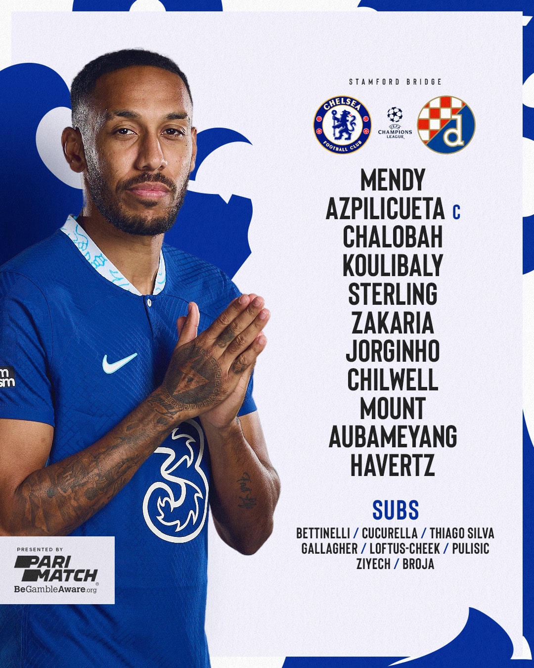 LdC : La compo de Chelsea contre D. Zagreb avec Mendy, Koulibaly et Aubameyang 11 FglGol5WAAcYkCi - OnzedAfrik