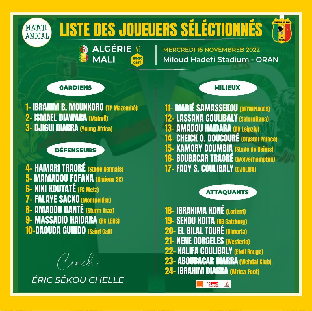 La liste du Mali contre l’Algérie, sans Bissouma, avec 3 nouvelles têtes 11 FhTDdUVWAAg9YJJ - OnzedAfrik