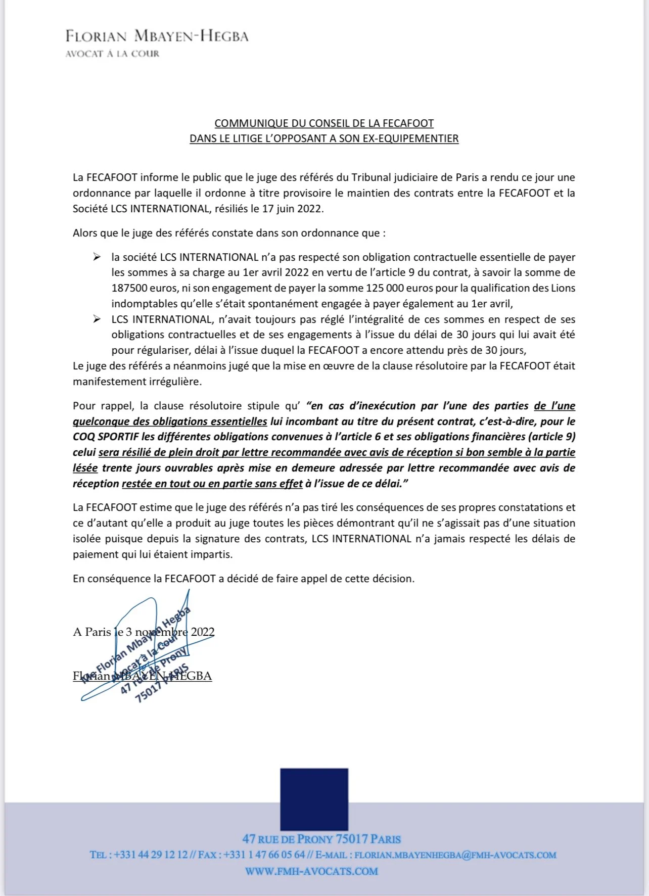 Cameroun : La Fecafoot perd son procès contre l'Equipementier Le Coq Sportif ! 11 fgqto9qwqaaua4h - OnzedAfrik