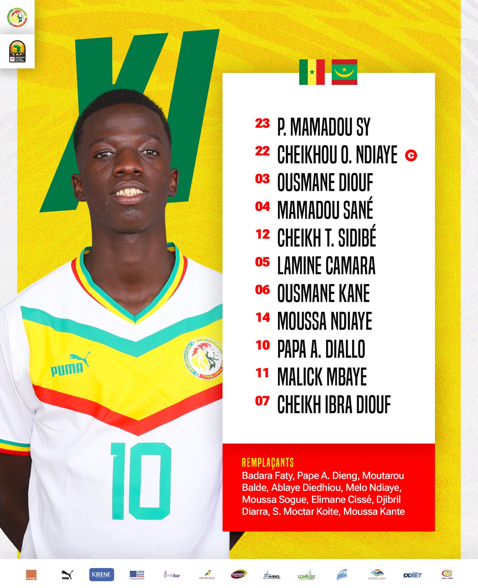 CHAN 2022 : La compo officielle du Sénégal contre la Mauritanie 11 Fnf3BK - OnzedAfrik