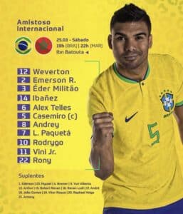 Maroc - Brésil : Les compos officielles du choc avec Hakimi et Vinicius 15 C110BB44 181B 464A B61D A80D5A2F219A - OnzedAfrik
