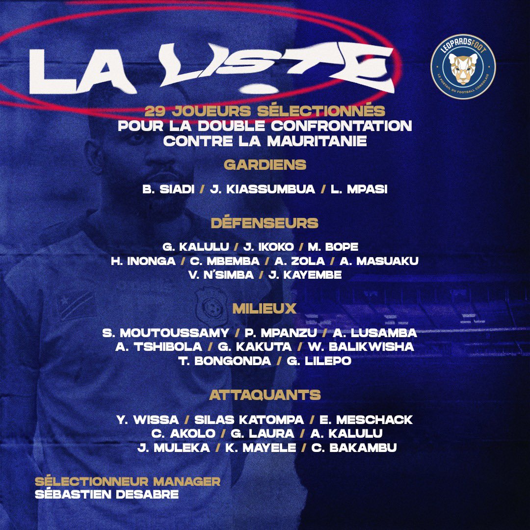 CAN 2023 (Q) : La liste finale de la RD Congo avec 5 nouvelles têtes 11 FqsP8dmXoAIXlc5 - OnzedAfrik