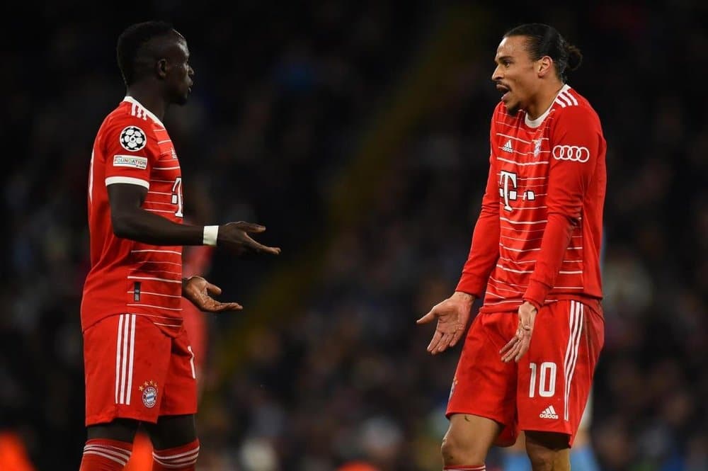 leroy sane y sadio mane del bayern munich reaccionan durante el partido de cuartos de final de la liga de campeones 2022 23 entre el manchester city y el bayern munich efe epa peter powell 1 - OnzedAfrik