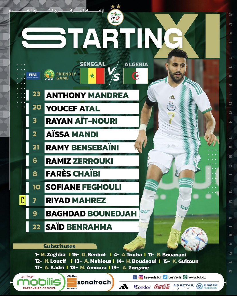 Sénégal - Algérie : Les compositions officielles sont là ! 15 F52CB1iXcAEGwjf - OnzedAfrik