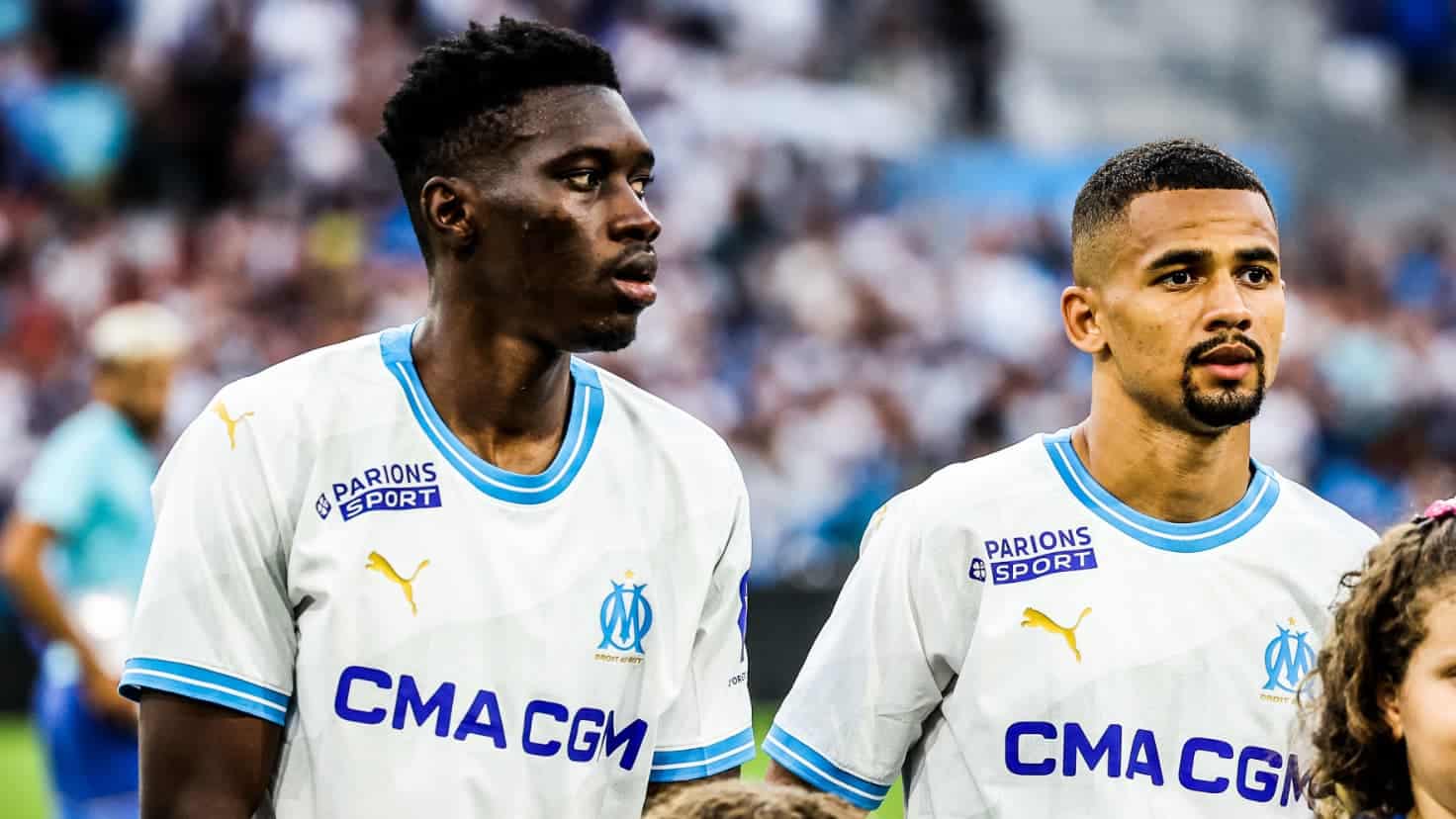 Ismaila Sarr et Iliman Ndiaye lors du match amical OM Bayer Leverkusen le 02 08 2023 1684957 - OnzedAfrik