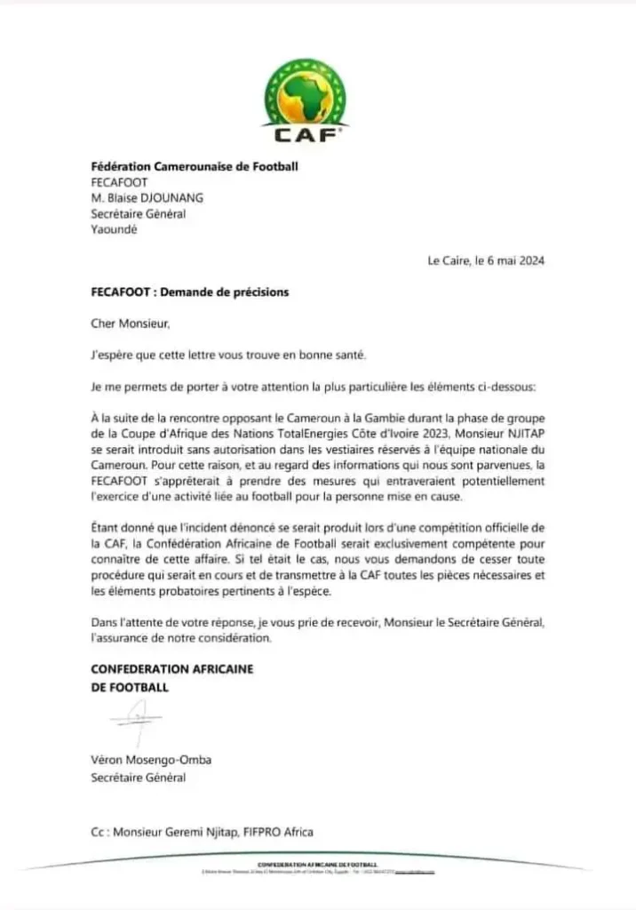 La CAF rembarre Eto'o