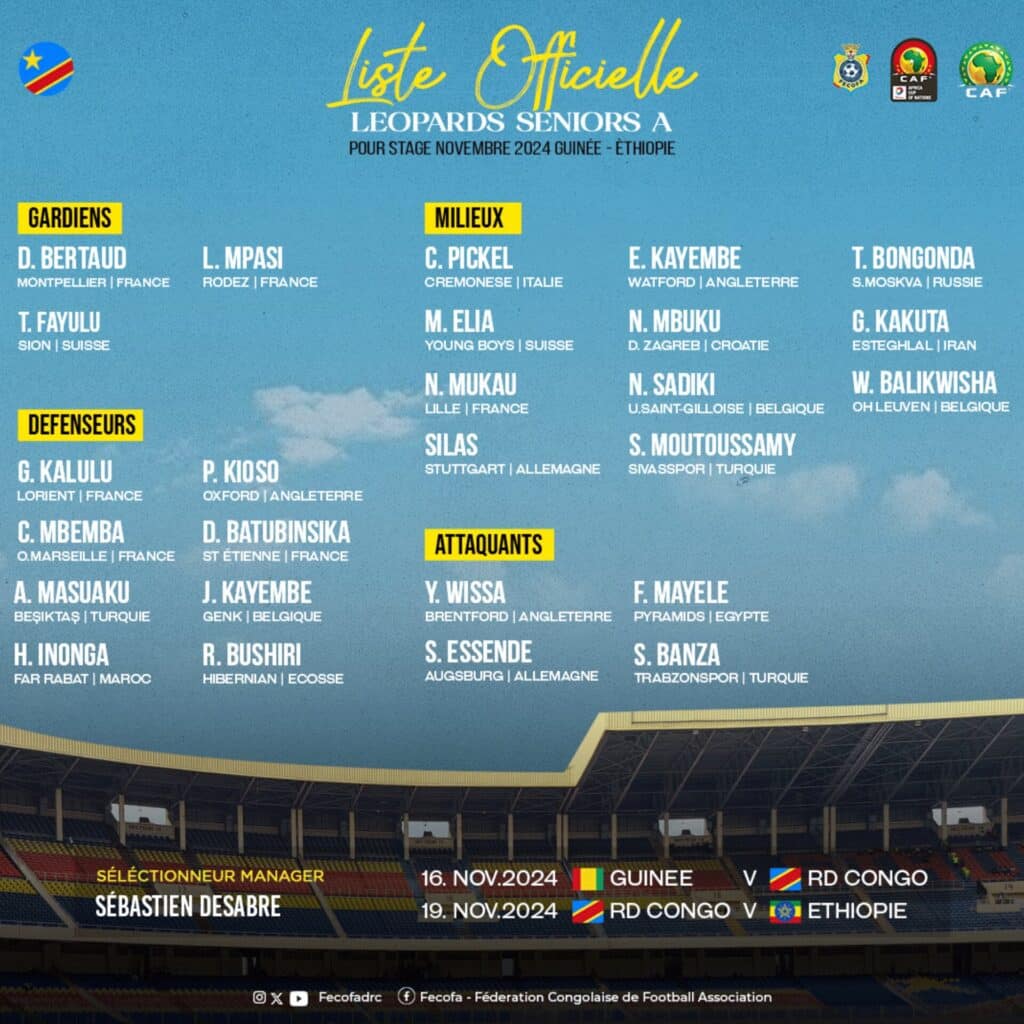 CAN 2025 (Q) : la RD Congo dévoile déjà sa liste 11 IMG 1225 - OnzedAfrik