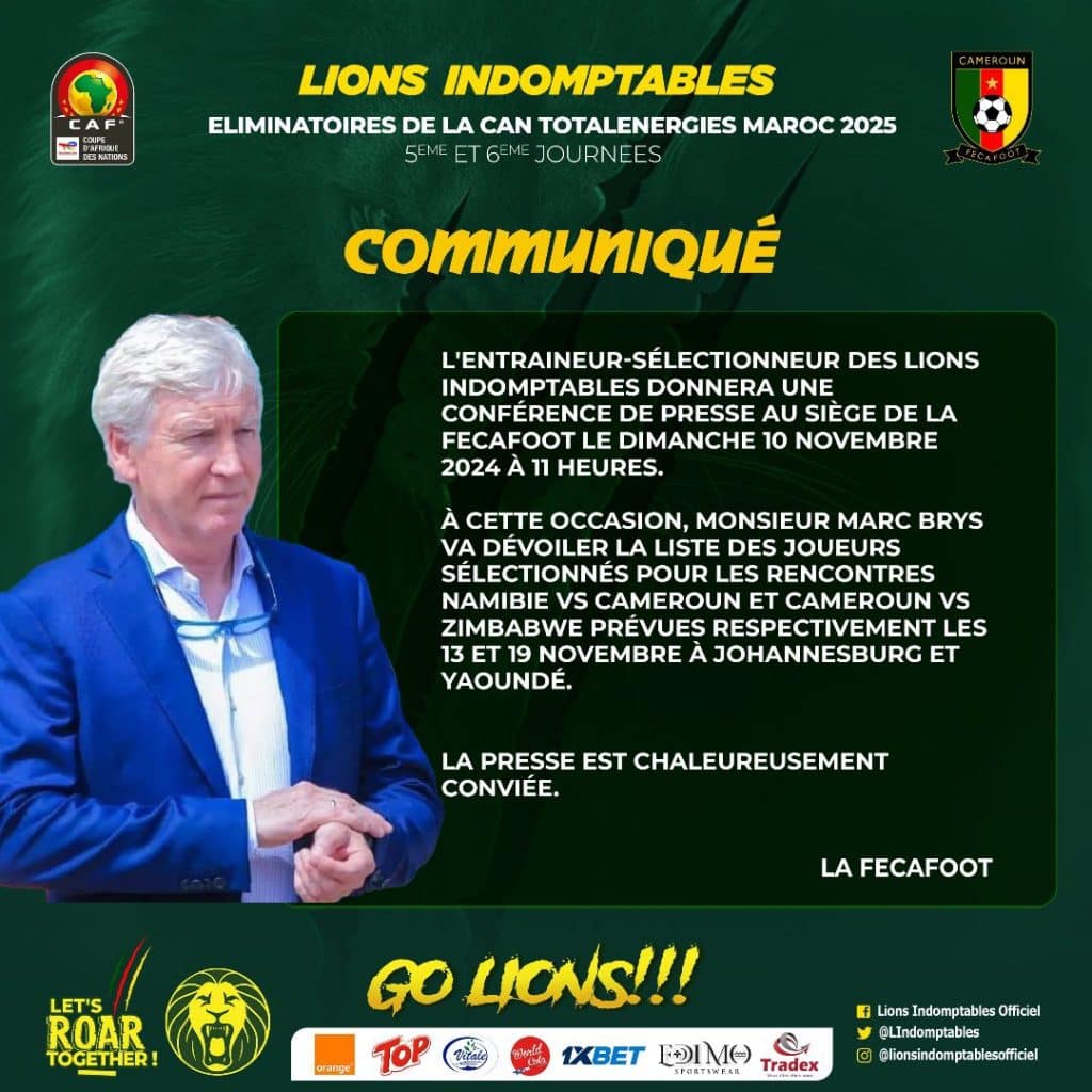 Démission de Marc Brys : La Fédération camerounaise fait une annonce surprenante (officiel) 11 Marc Brys