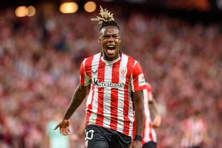 el delantero nico williams del athletic club de bilbao celebra su gol ante el slavia de praga durante el partido de europa league disputado en san mames efe javierzorrilla - OnzedAfrik