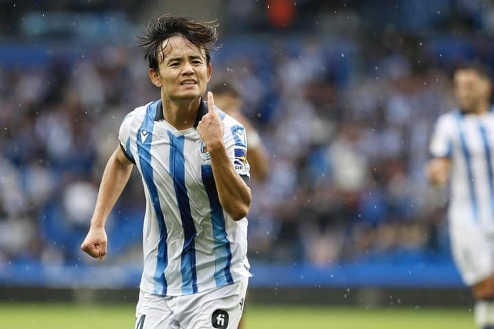 takefusa kubo celebrando el 1 0 del real sociedad granada efe - OnzedAfrik