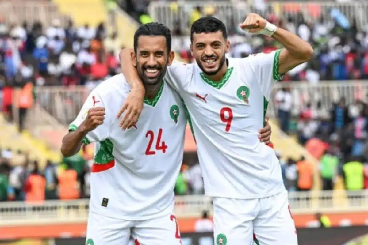 https3A2F2Fwww.afrik foot.com2Fapp2Fuploads2F20252F082FMohamed Hrimat Oussama Lamlioui equipe du Maroc A equipe du Maroc locale CHAN 2025 - OnzedAfrik