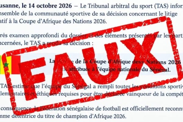 Sénégal et la CAN : le faux verdict du Tribunal arbitral du sport